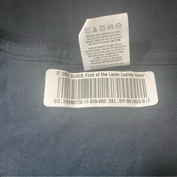 Vintage 1960 Fruit Of The Loom Women’s T-Shirt Black Size 3XL - Picture 7 of 7